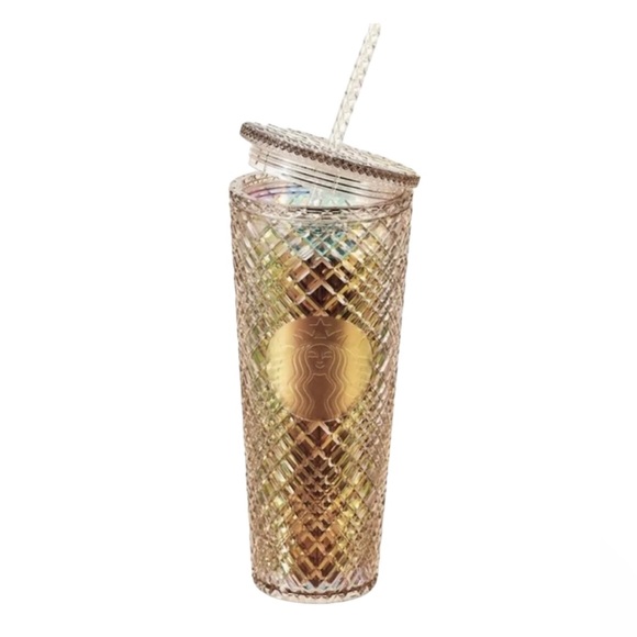 🤎 STARBUCKS Tawny Gold Tan Jewel Venti Coffee Tumbler NEW